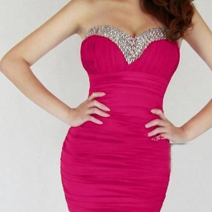 Sexy Sequins Style Ruched Sleeveless Wrap - Rose