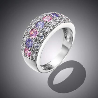 Women Fashion Exquisite Diamond Zircon Ring Bridal..