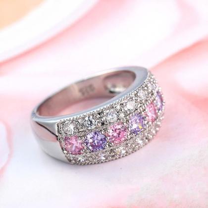 Women Fashion Exquisite Diamond Zircon Ring Bridal..