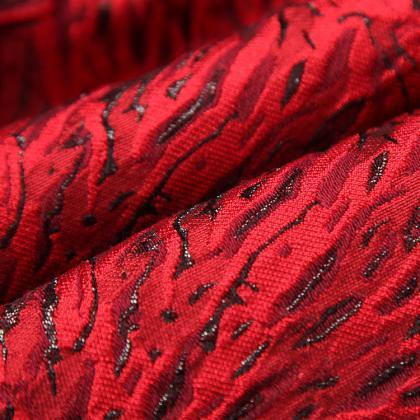 Red Elegant Round Neck Sleeveless Jacquard Dress