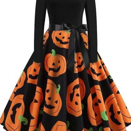 Halloween Women's A-line Dress Knee..