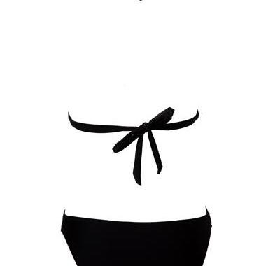 Sexy Halter Cutout Waist Monokini - Black