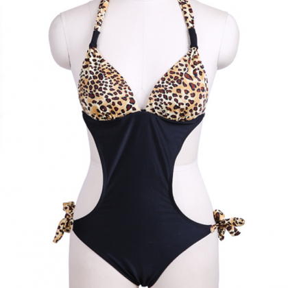 Women Leopard Swimsuit Swimwear Bikini