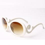 Free shipping European Style Weave Embellished PC Sunglasses - White