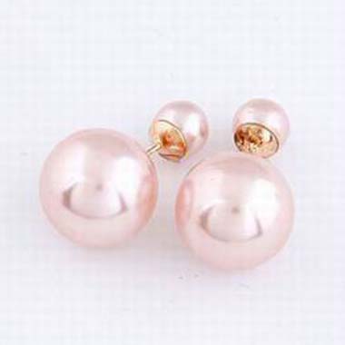 Elegant Solid Faux Pearl Women Ear Stud - Pink