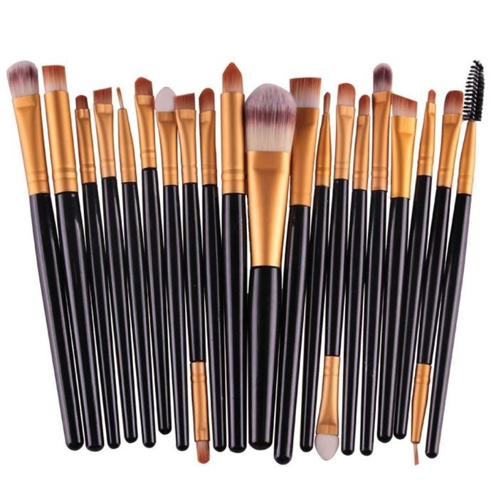 High Quality 20pcs/set Makeup Brush Set Tools Wool Brushes Kits - Black&gold