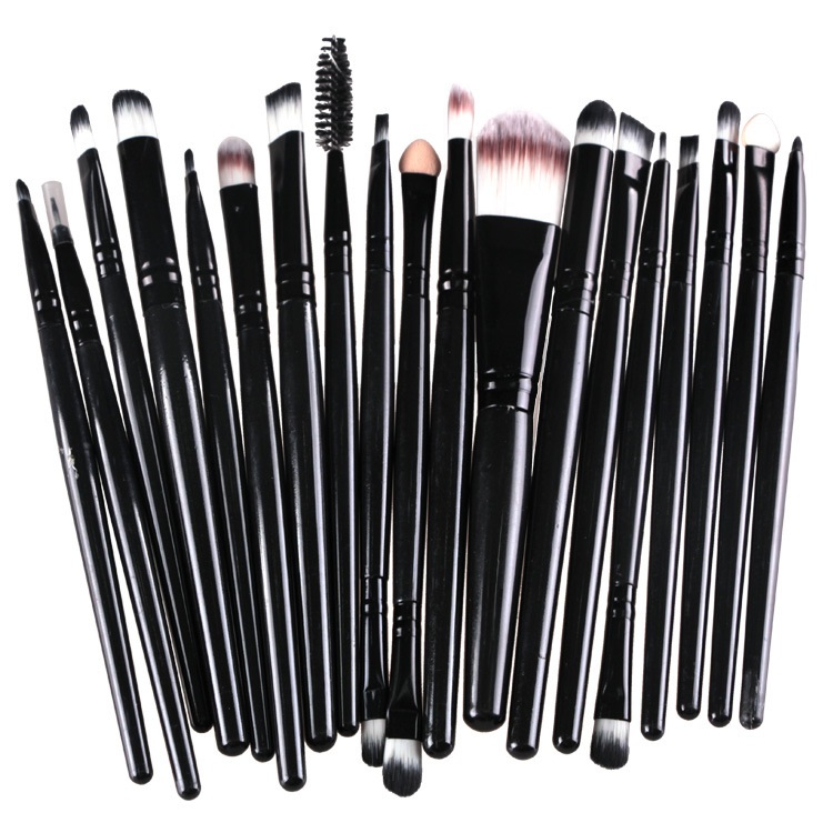 Free Shipping High Quality 20pcs/set Makeup Brush Set Tools Wool Brushes Kits - All Black