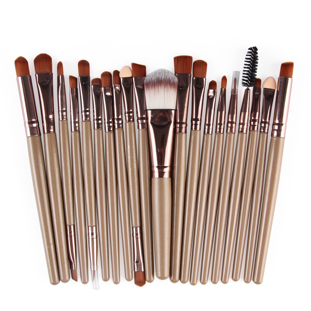 High Quality 20pcs/set Makeup Brush Set Tools Wool Brushes Kits - Brown