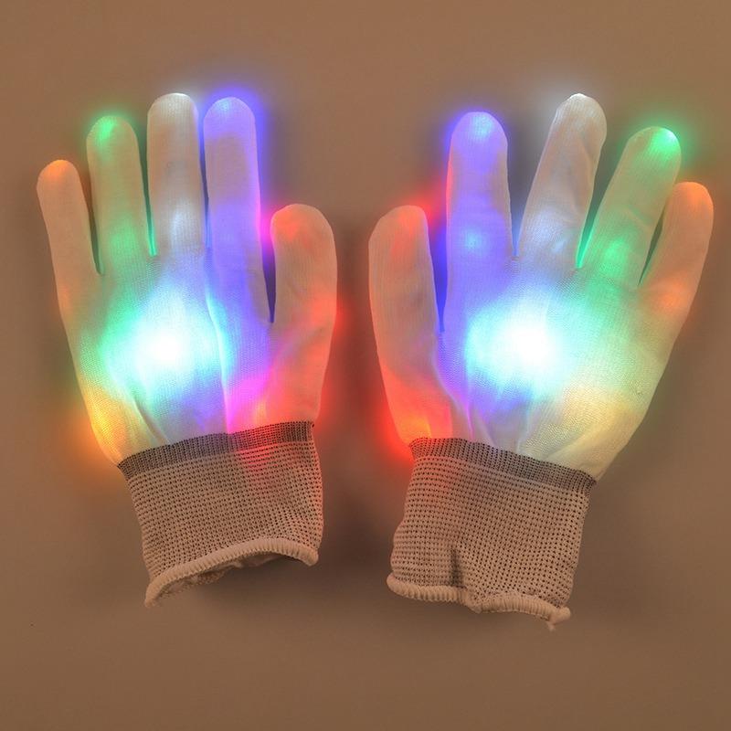 1 Pair Led Gloves Finger Lights Toys Flashing Gloves Glow Up Finger Lighting Gloves For Party