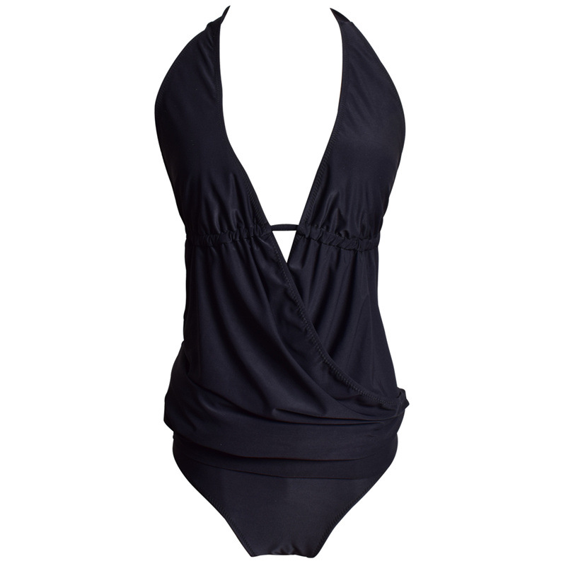 Vintage High Waisted Halter One-piece Padding Swimsuit