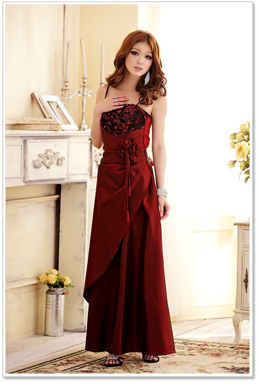 Fashion Elegant Formal Party Dress Long Evening Dresses - Wine Red