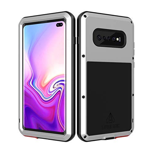Samsung Galaxy S10 Plus Case With Built In Glass Screen Protector Full Body Wireless Charging Sturdy Hard Cover Shockproof Dustproof Metal