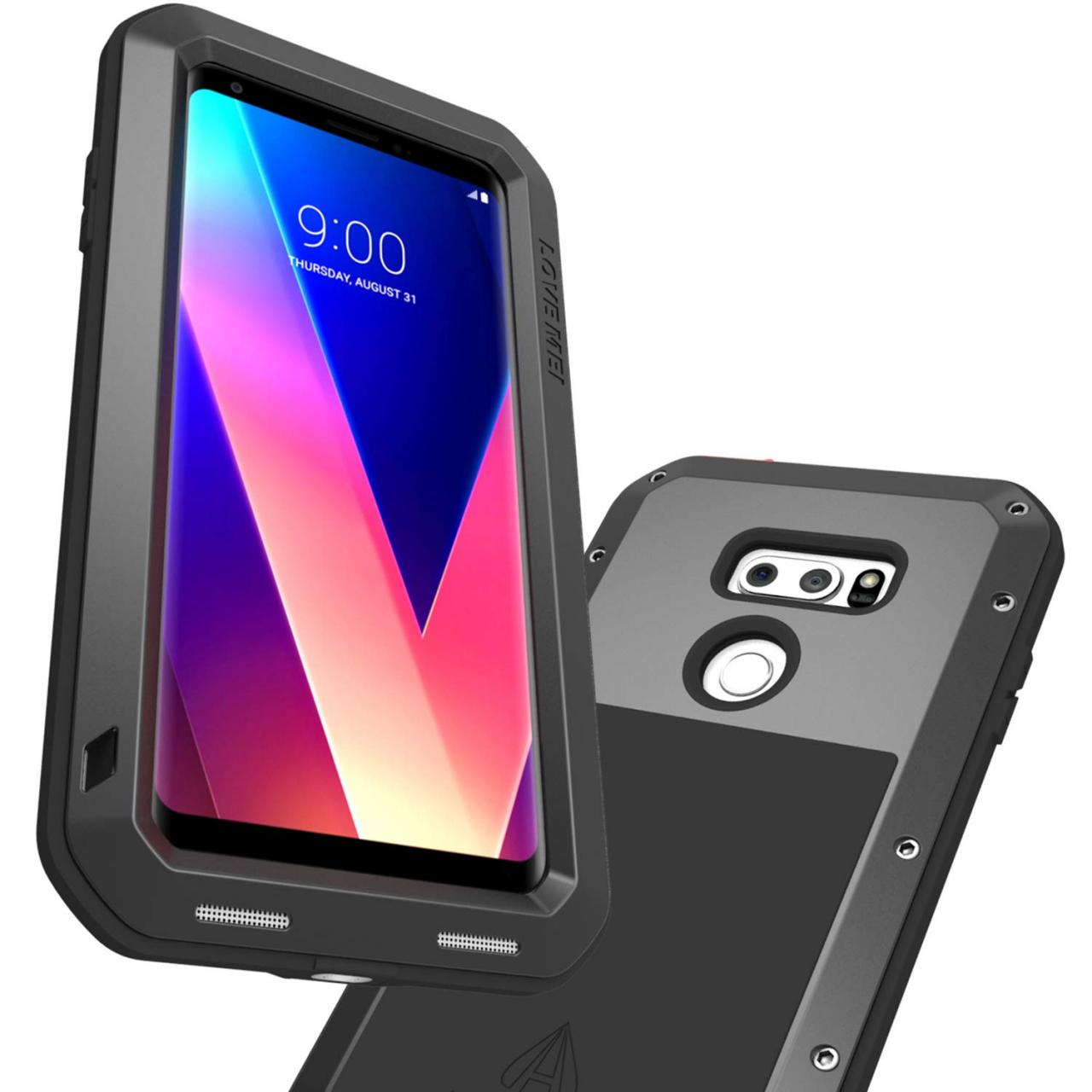 Lg V35 Thinq Case With Screen Protector Lg V30 Plus/v30 Shockproof Metal Armor Wireless Charging Full Body Protective Heavy Sturdy Lg V30s Thinq