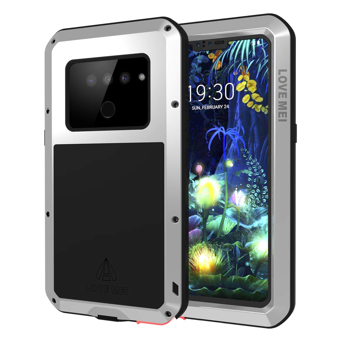Lg V50 Thinq Case Shockproof Metal Armor Supports Wireless Charging Full Body Protective Heavy Sturdy Lg V50 Thinq Cover With Screen Protector