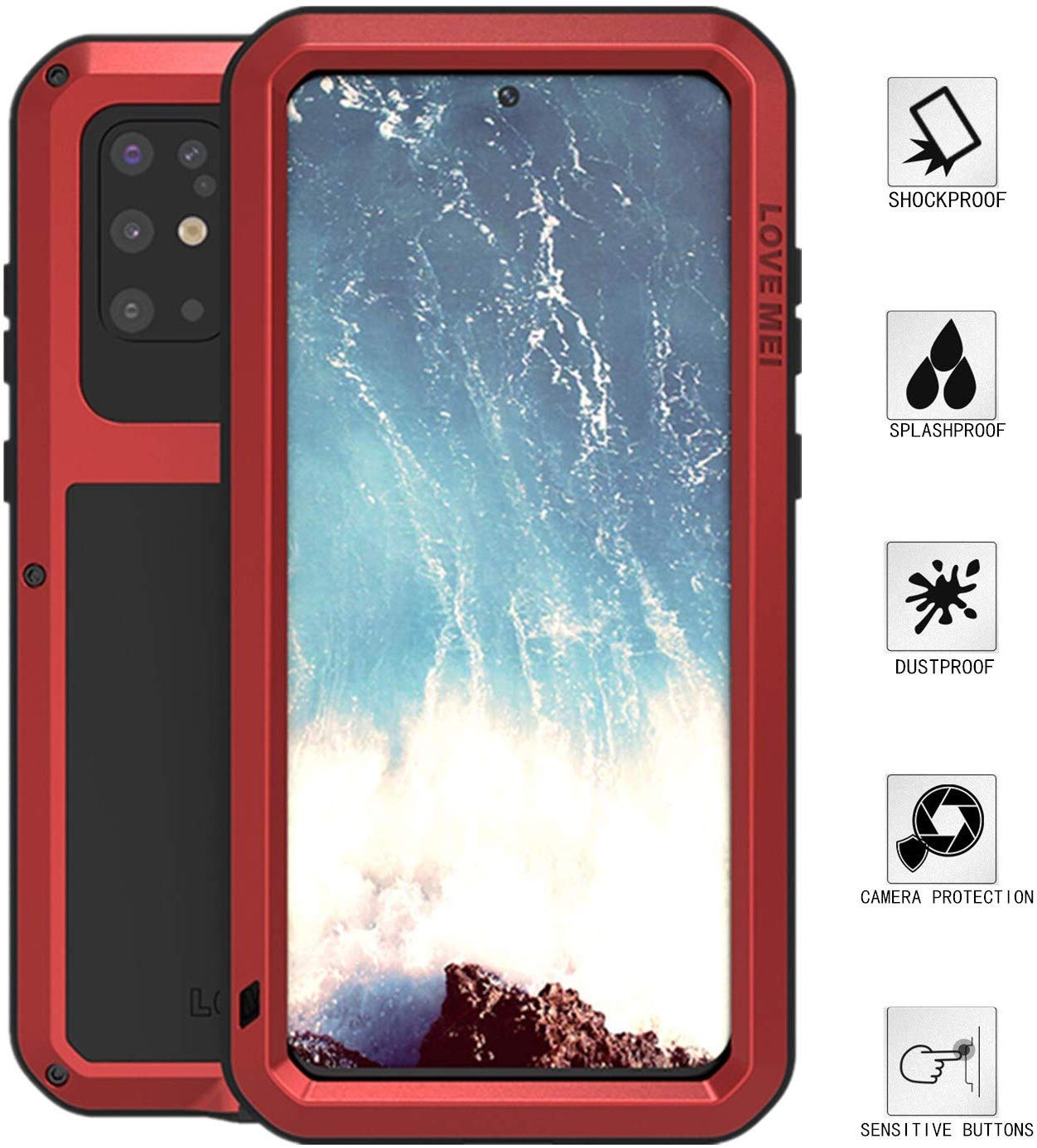 High Quality Aluminum Metal Gorilla Glass Waterproof Shockproof Military Heavy Duty Sturdy Protector Cover Hard Case For Samsung Galaxy S20 Plus