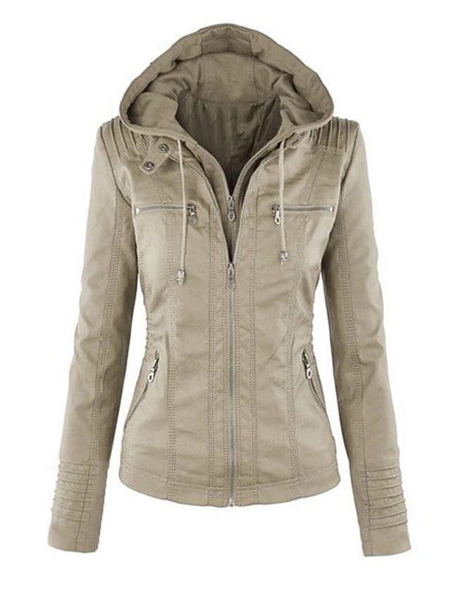 High Quality Women's Jacket Regular Solid Colored Daily - Camel
