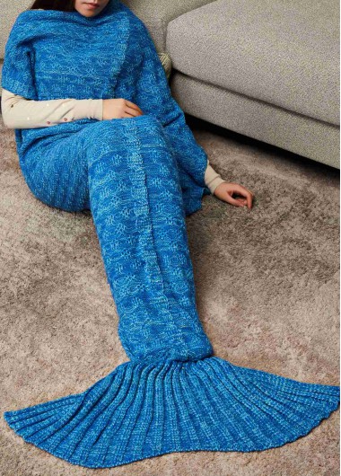 Super Good Quality Crochet Knitting Mermaid Tail Blanket For Adult - Blue